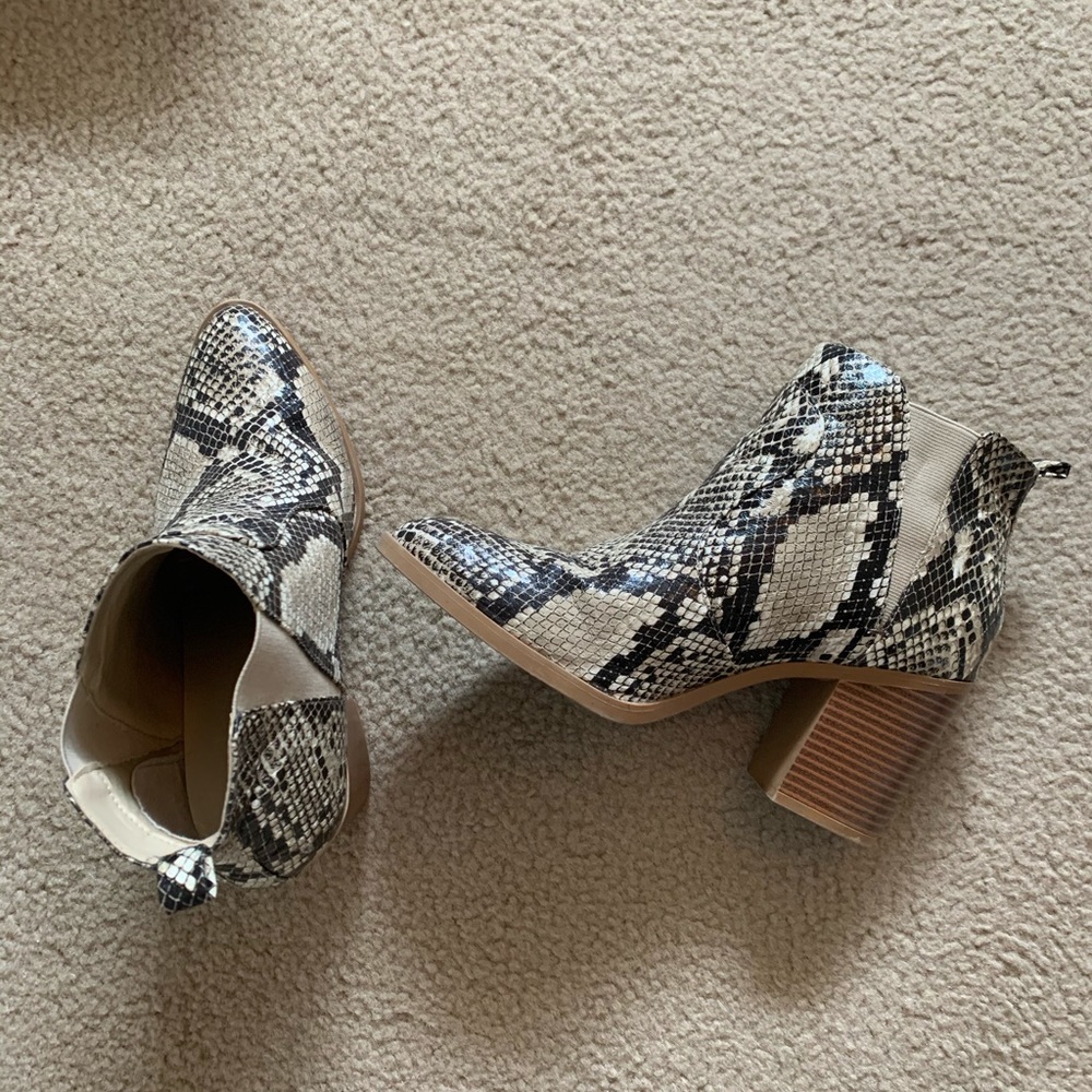Snakeskin Booties